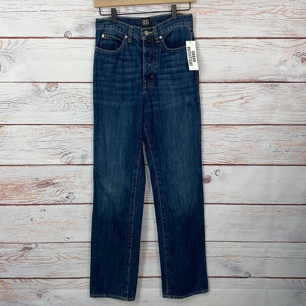 NWT Urban Outfitter BDG Straight Leg High Rise Dark Wash Jeans 25